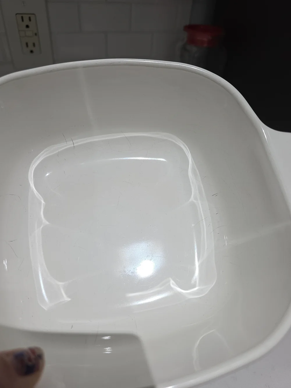 Corelle CorningWare White Casserole Dish with Blue Floral Pattern B-14 No Lid